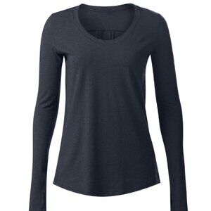 Lululemon Yogi Everyday Long Sleeve Top-Sz. 8- Heathered Black